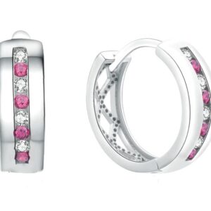 MOISS Stříbrné kruhové náušnice s barevnými zirkony E0000148