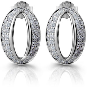 Modesi Třpytivé náušnice ze stříbra se zirkony M25008