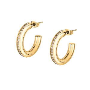 Morellato Luxusní pozlacené náušnice s čirými krystaly Creole SAVN01