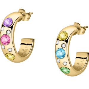 Morellato Pozlacené kruhové náušnice s krystaly Poetica SAUZ02