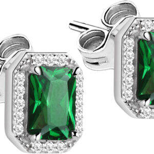 Morellato Stříbrné náušnice se zelenými krystaly Tesori SAIW57