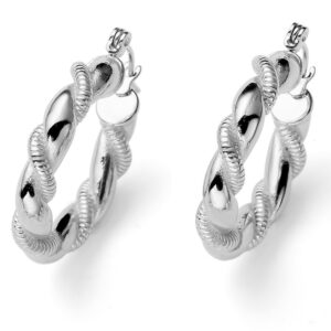 Oliver Weber Stylové kruhové náušnice Twisty 23035