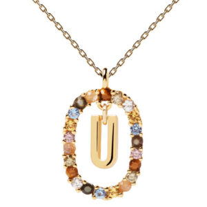 PDPAOLA Krásný pozlacený náhrdelník písmeno "U" LETTERS CO01-280-U (řetízek
