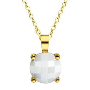 Pierre Lannier Romantický pozlacený náhrdelník s achátem Multiples BJ06A0211