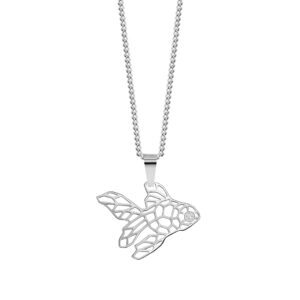 Preciosa Stylový ocelový náhrdelník Origami Fish s kubickou zirkonií Preciosa 7441 00