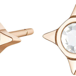 S'Agapõ Elegantní ocelové náušnice s čirými krystaly CLICK SCK50