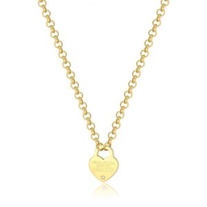S'Agapõ Hravý pozlacený náhrdelník se srdíčkem Be My Always SBM77