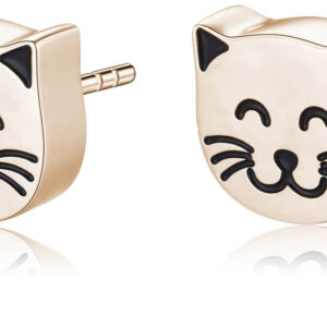 S'Agapõ Krásné bronzové náušnice kočičky CLICK SCK155