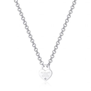S'Agapõ Moderní ocelový náhrdelník se srdíčkem Be My Always SBM74