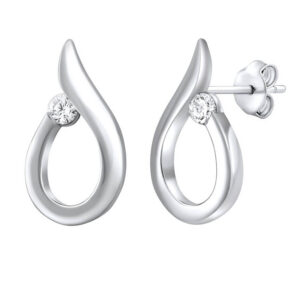 Silvego Něžné stříbrné náušnice se zirkony QRE001K
