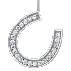 Silvego Něžný stříbrný přívěsek podkova se zirkony MWP03012