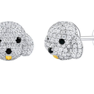 Silvego Roztomilé stříbrné náušnice ve tvaru pejska Bady MW14110E