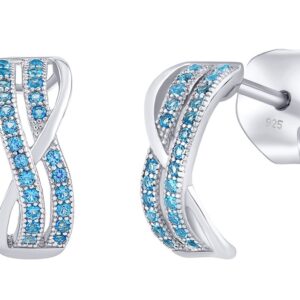 Silvego Stříbrné náušnice AMABEL s modrými Brilliance Zirconia JJJE0461LB