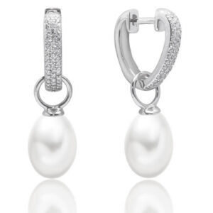 Silvego Stříbrné náušnice s bílou přírodní perlou 2v1 GRP18110EW