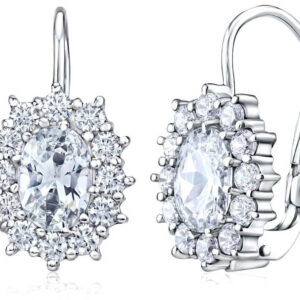 Silvego Stříbrné náušnice s čirými Swarovski® Zirkony SILVEGOB31571-SW