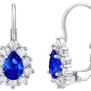 Silvego Stříbrné náušnice s modrým kamenem Swarovski® Created Stones SILVEGO31866D