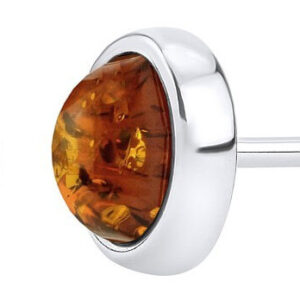 Silvego Stříbrné náušnice s přírodním Jantarem JAAJE330