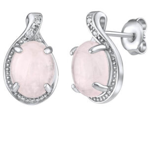 Silvego Stříbrné náušnice s přírodním růženínem JST14811RU