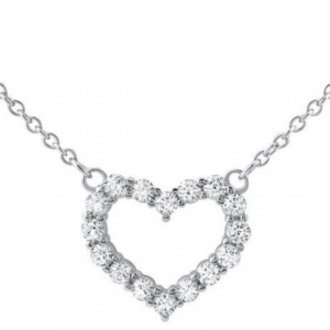 Silvego Stříbrný náhrdelník srdíčko se zirkony JJJN0685