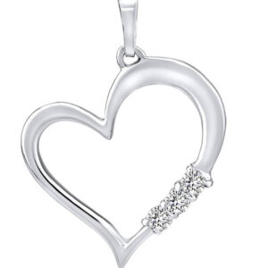 Silvego Stříbrný přívěsek Srdce s čirými krystaly Swarovski SILVEGO11580w