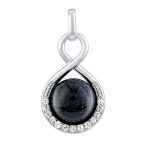 Silvego Stříbrný přívěsek s modrým slunečním kamenem JST14710PBG