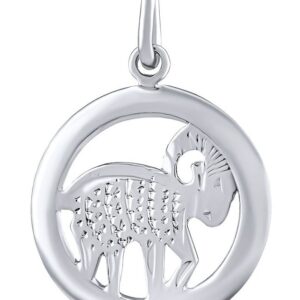 Silvego Stříbrný přívěsek znamení zvěrokruhu Beran - kulatý SILVEGOB10283S04