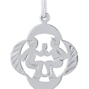 Silvego Stříbrný přívěsek znamení zvěrokruhu Blíženci - čtyřlístek SILVEGOB10281S06