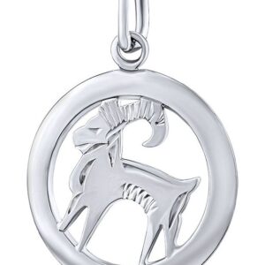 Silvego Stříbrný přívěsek znamení zvěrokruhu Kozoroh - kulatý SILVEGOB10283S01