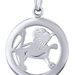 Silvego Stříbrný přívěsek znamení zvěrokruhu Lev - kulatý SILVEGOB10283S08