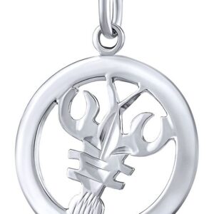 Silvego Stříbrný přívěsek znamení zvěrokruhu Rak - kulatý SILVEGOB10283S07