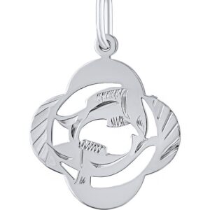 Silvego Stříbrný přívěsek znamení zvěrokruhu Ryby - čtyřlístek SILVEGOB10281S03