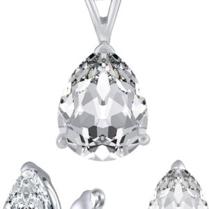 Silvego Stříbrný set šperků s čirým křišťálovým sklem JJJS8888 (náušnice