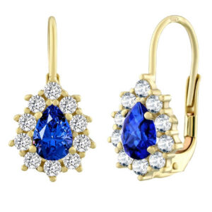 Silvego Zlaté náušnice s přírodním modrým topazem SILVEGO31866Y