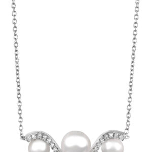 Silver Cat Elegantní stříbrný náhrdelník se zirkony a perlou SC340