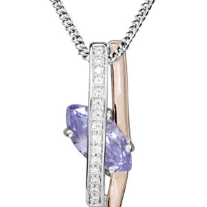 Silver Cat Módní náhrdelník s fialovým kubickým zirkonem SC465 (řetízek