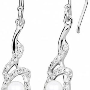 Silver Cat Nežné náušnice s perlou a zirkony SC414