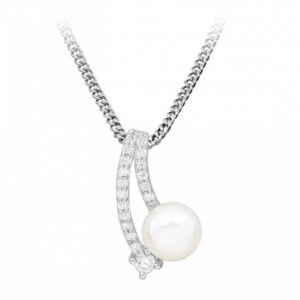 Silver Cat Něžný náhrdelník s perlou a zirkony SC416