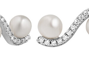 Silver Cat Stříbrné náušnice se zirkony a perlou SC344