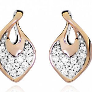Silver Cat Stylové bicolor náušnice se zirkony SC419