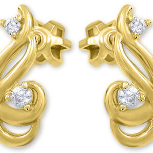 Soliter Jemné náušnice ze žlutého zlata s krystaly 239 001 01073