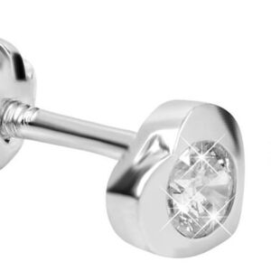 Soliter Srdíčkové náušnice s čirým krystalem 436 001 00122 04