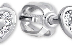 Soliter Zlaté náušnice Srdíčka s krystaly 239 001 00724 07