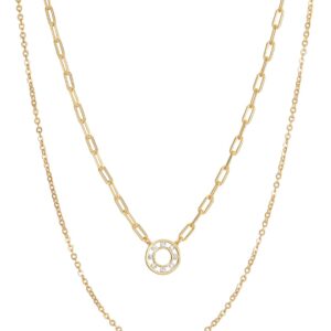Viceroy Dvojitý pozlacený náhrdelník Elegant 13037C100-36