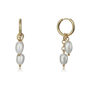 Viceroy Pozlacené kruhové náušnice s perlami 2v1 Chic 1338E01012