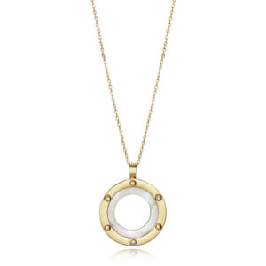 Viceroy Pozlacený náhrdelník s kruhovým přívěskem Air 15121C01012