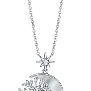 Viceroy Stylový stříbrný náhrdelník s měsícem a stromem života Trend 13002C000-90