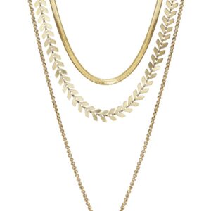 Viceroy Trojitý pozlacený náhrdelník z oceli Chic 75309C01012