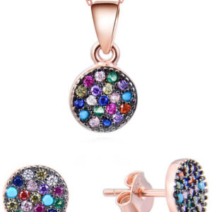 Beneto Souprava šperků ze stříbra s barevnými zirkony AGSET284 (náušnice