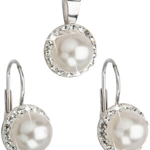 Evolution Group - Pavona Set šperků s perlami a krystaly Swarovski 39091.1 bílá (náušnice