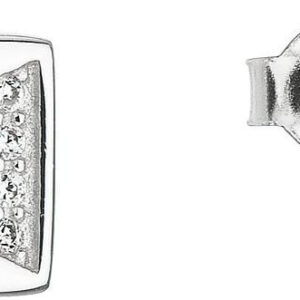 Evolution Group - Pavona Stříbrné náušnice pecka se zirkonem bílý kosočtverec 11043.1
